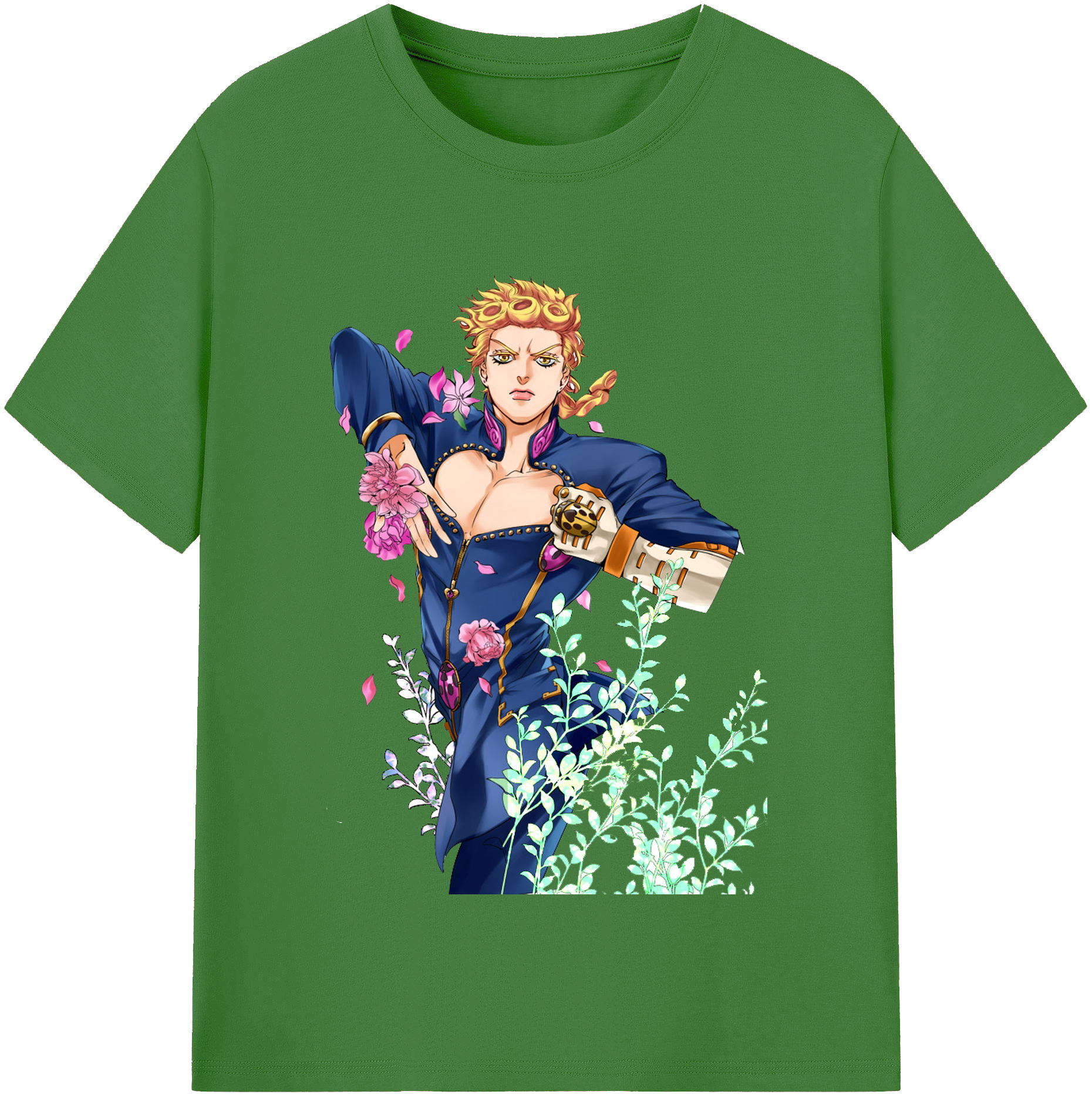 （画像用） ジョジョの奇妙な冒険 ジョルノ?ジョバァーナ JoJo's Bizarre Adventure Giorno Giovanna レディースカジュアルプリントTシャツ（綿100％）